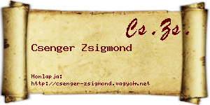 Csenger Zsigmond névjegykártya